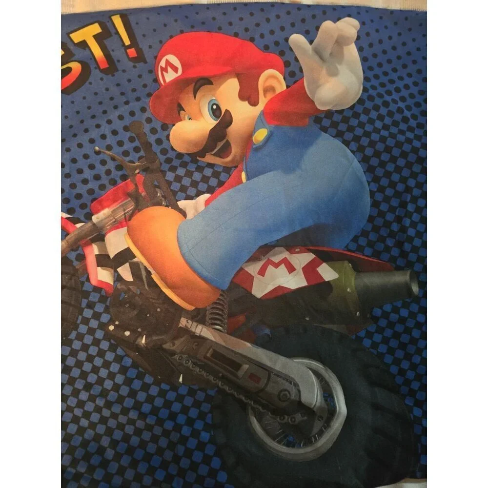 Nintendo Wii Mario Kart Standard Pillowcase Mario Luigi - Picture 3 of 12